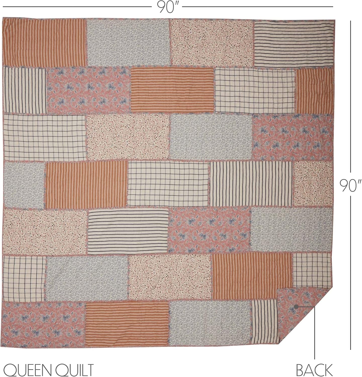 VHC Brands Kaila 5 Piece Queen Quilt Set (1 Queen Quilt, 2 Standard Shams, 2 Standard Pillowcase)