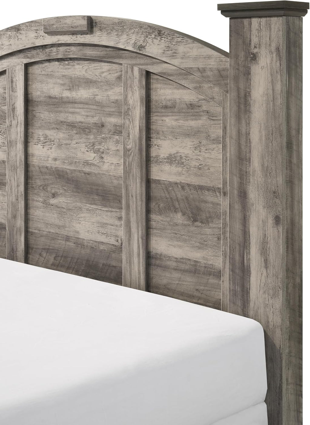 Generic Rustic Gray Poster Queen Size 6pc Panel Bed Set Storage Wooden Master Bedroom Furniture, Grey