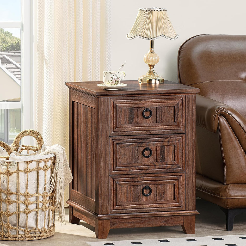 Joaxswe Farmhouse Dresser and Nightstand Sets 3 Piece, Nightstands Set of 2 and 6 Drawers Dresser for Bedroom, 54' Wide Dresser and 18' Inch Night Stand Set for Bedroom, Living Room, Hallway