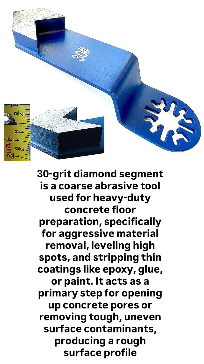 3 Pack Diamond Segment Oscillating Floor Corner Tool Attachment for Concrete - #30/40Grit