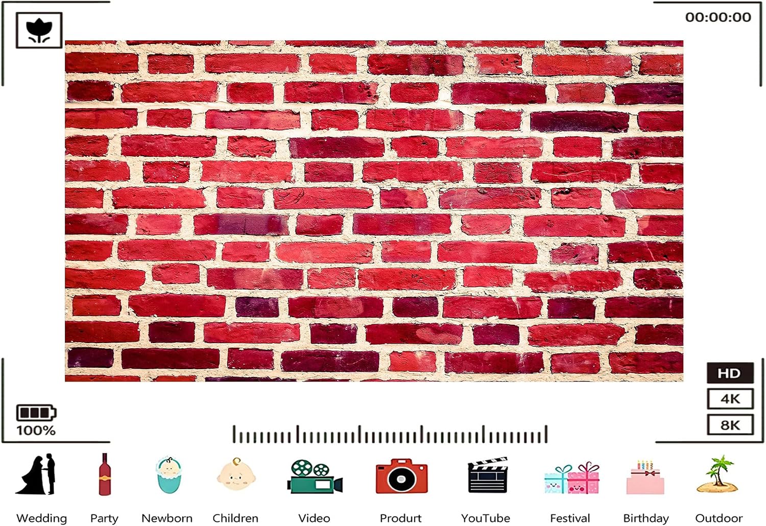 Trykid 20x10ft Red Brick Wall Backdrop Weathered Textured Masonry Urban Photography Background Home Decor Rustic Theme Party Decoration Photo Booth Prop Fabric