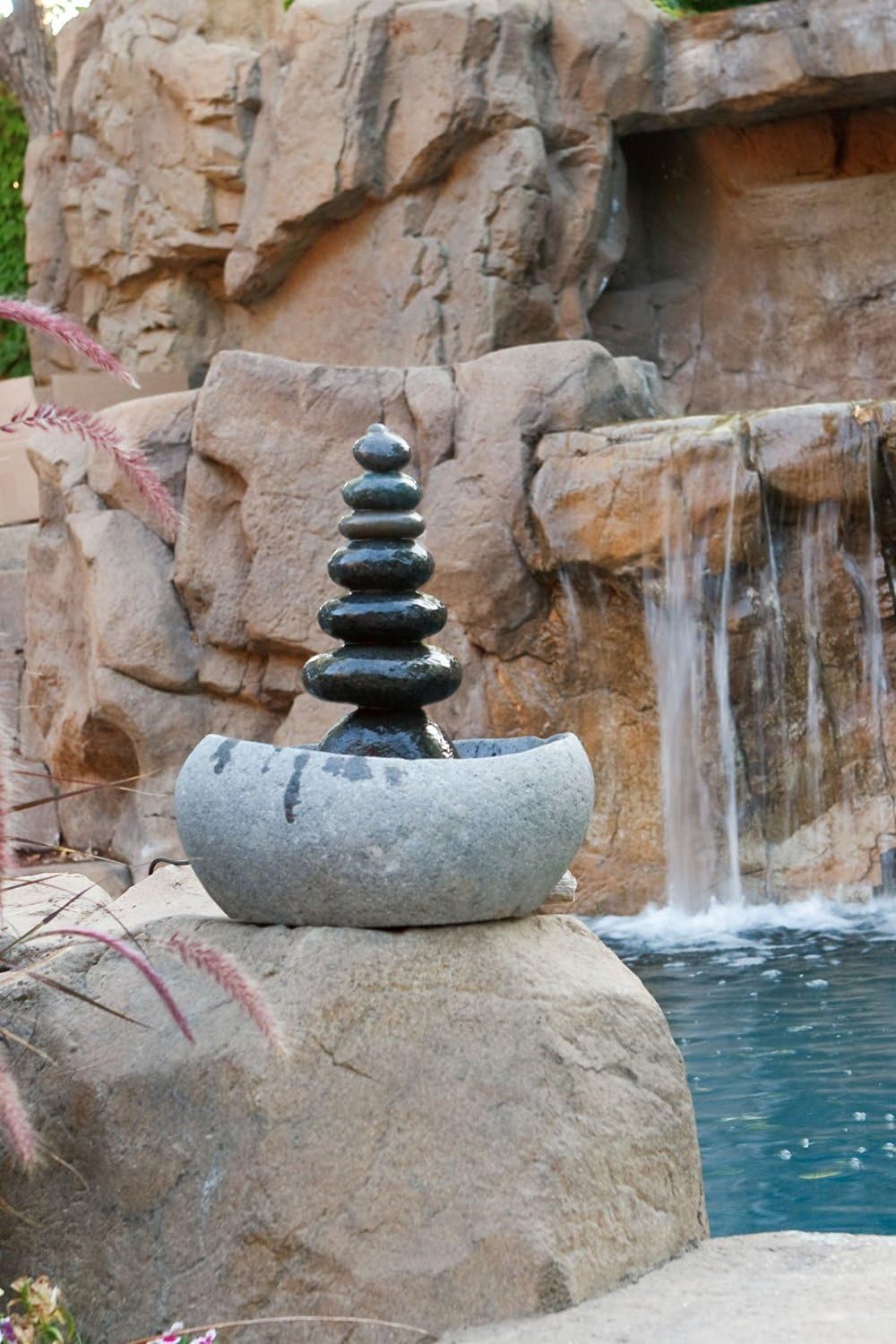 Garden Age Supply Septuple Rock Cairn Tabletop Water Fountain, Seven Rock Fountain Perfect for Indoor Decoration