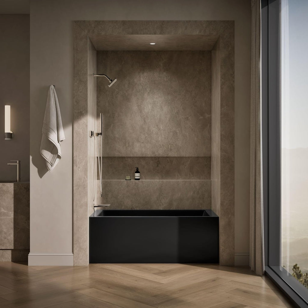 Kohler 1956-LA-7 Underscore® 60' x 30' alcove bath, left drain, Black Black
