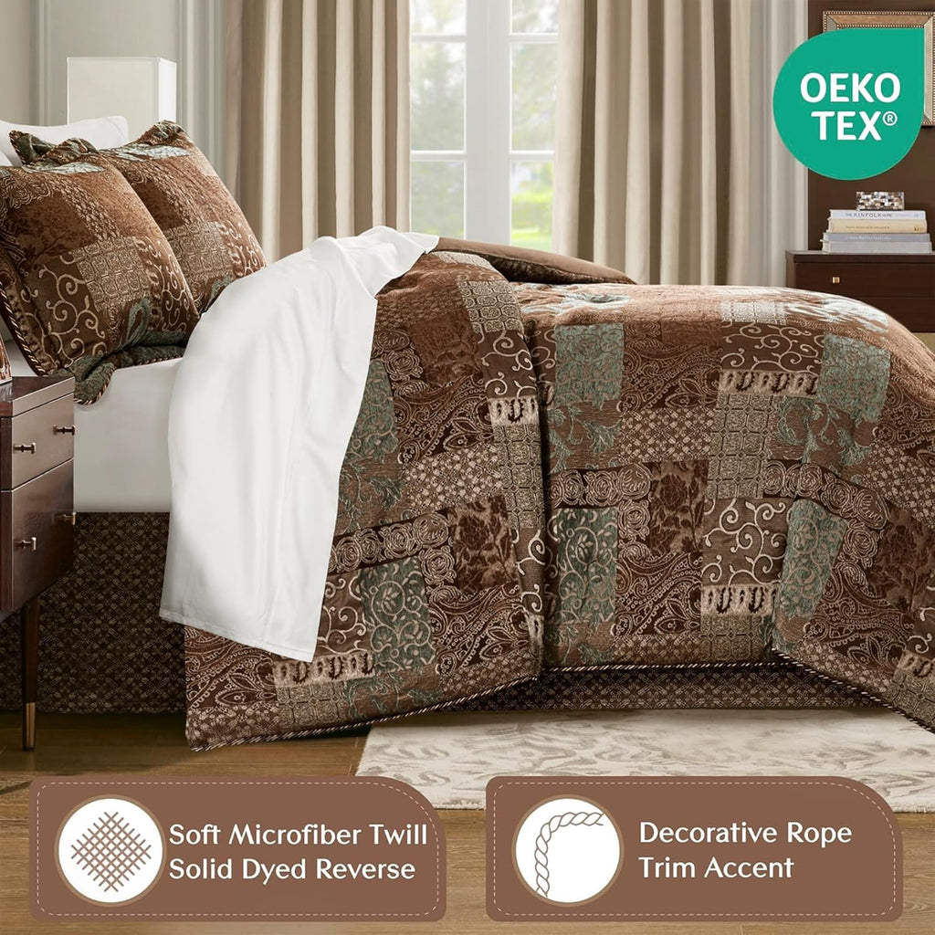 Croscill Classics Galleria 4 Piece Brown Comforter Set Queen/Brown