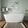 67' Acrylic Freestanding Bathtub, Irregular Diamond Shape Free Standing Tub, Soaking Tub with Integrated Slotted Overflow, Toe-Tap Chrome Drain, cUPC Certified, Glossy White