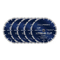 RHAPSODY 10 Inch Diamond Saw Blade 5Pcs, Segmented General Purpose Blade Dry/Wet Cutting Concrete, Masonry,Granite,Brick, Block,7/8'-5/8' Arbor