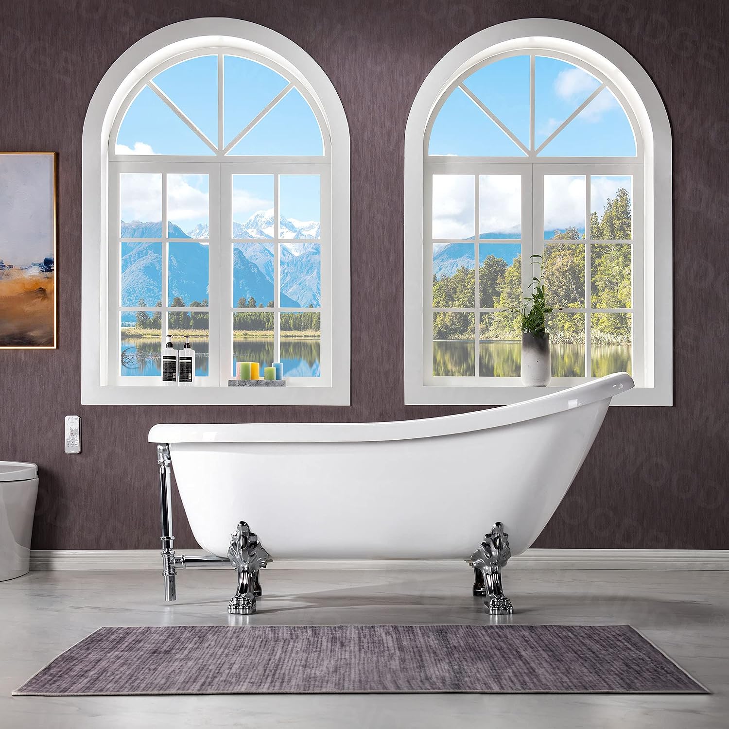 WOODBRIDGE B0023-C-Feet+C-Drain Bathtub, Chrome
