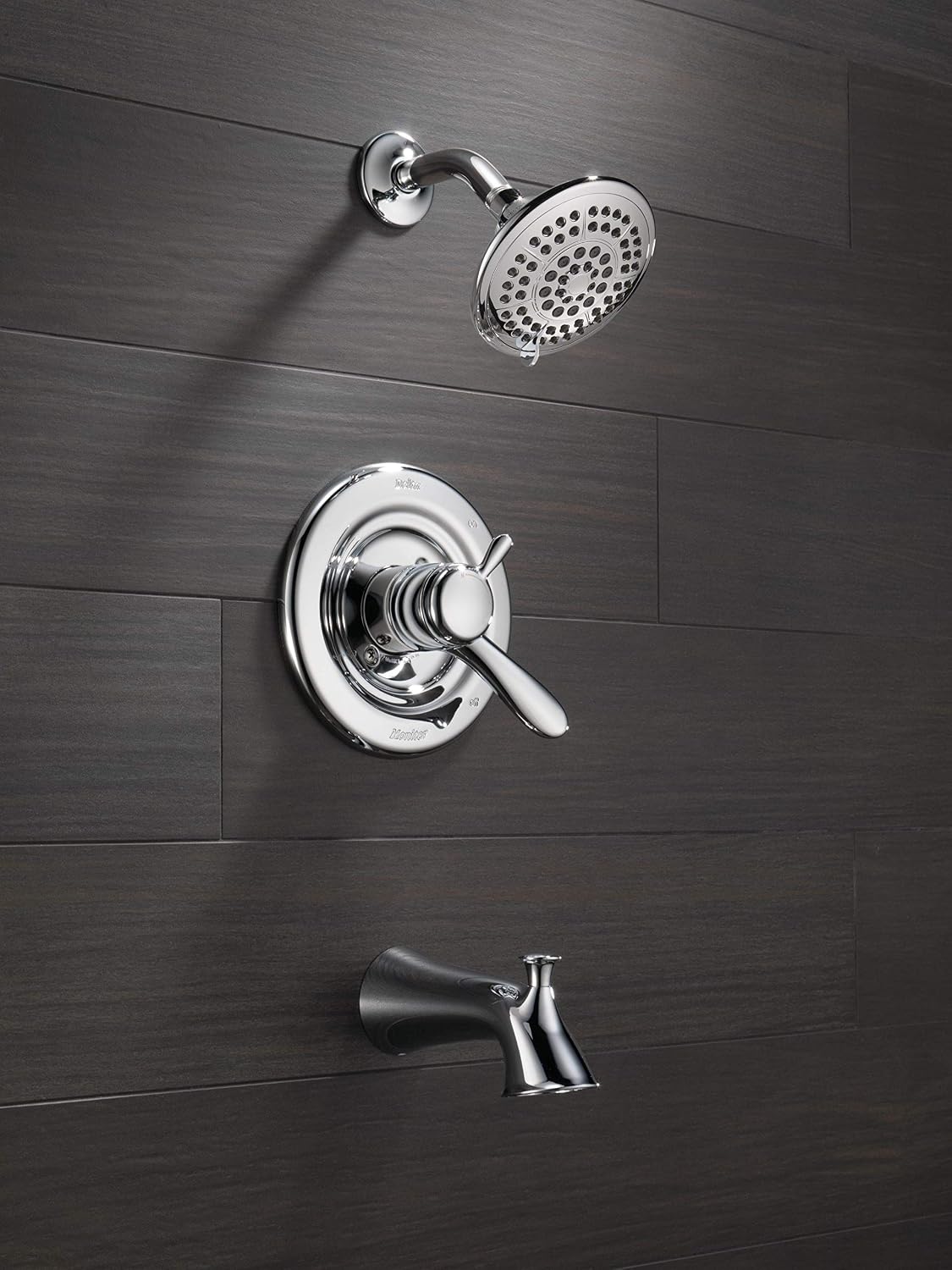 Delta Faucet Lahara 17 Series Dual-Function Tub and Shower Trim Kit with 5-Spray Touch-Clean Shower Head, Chrome T17438 (Valve Not Included)