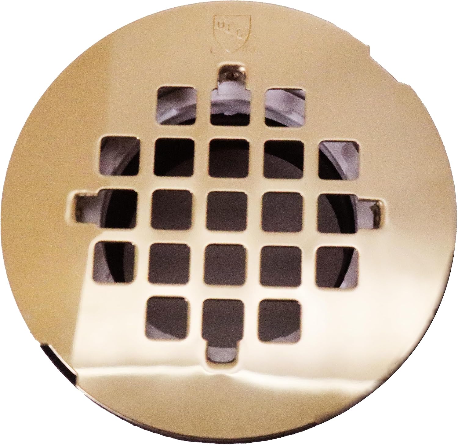 Westbrass D206P-5-01 2' No-Caulk PVC Compression Shower Drain with 4-1/4' Round Grid Cover, Polished Brass (5-Pack)
