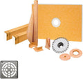 Schluter Kerdi 38-Inch X60-Inch Center Shower Kit with Stainless Steel Drain
