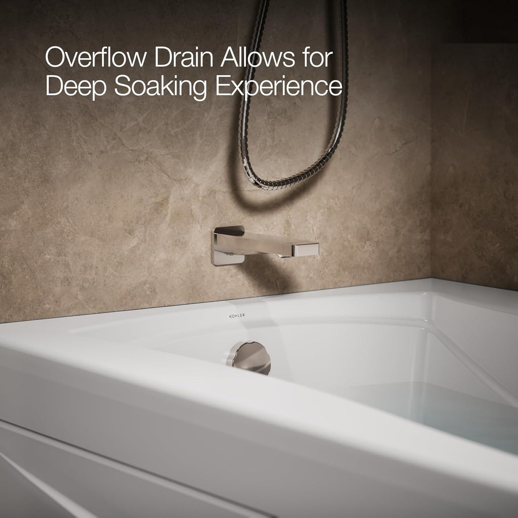 Kohler 1259-LA-0 Mariposa® 72' x 36' alcove bath, left drain, White