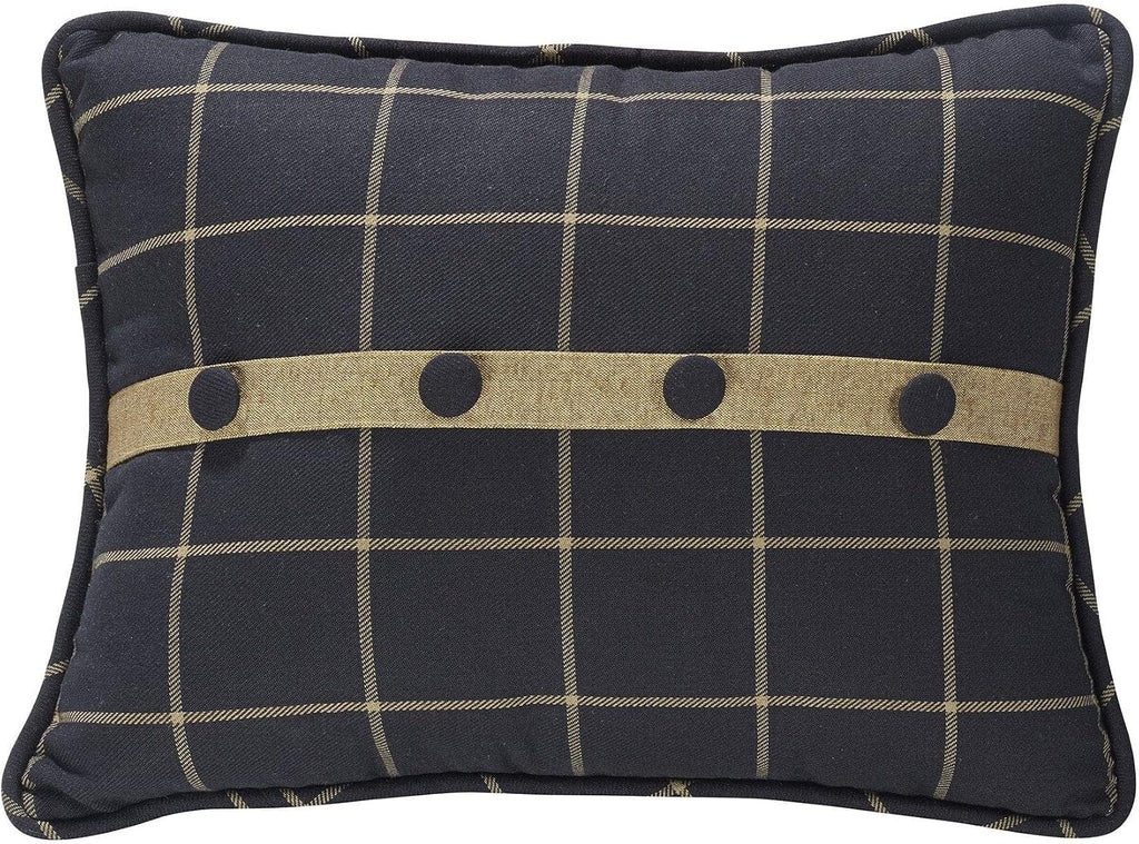 HiEnd Accents Ashbury 5 Piece Comforter Set, Queen Size, Tweed Tan and Black, Rustic Cabin Lodge Luxury Bedding Set, 1 Comforter, 1 Bed Skirt, 2 Pillow Shams, 1 Plaid Accent Pillow