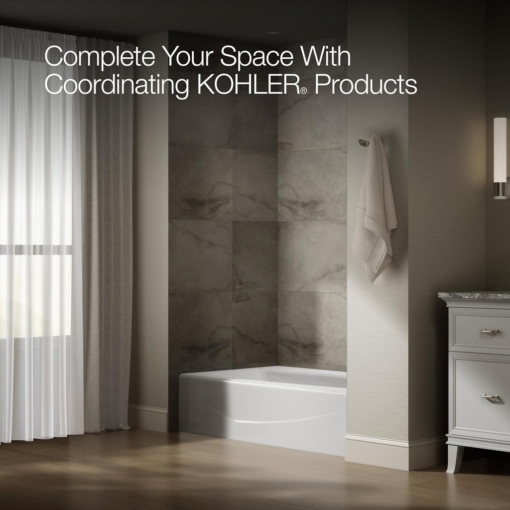 Kohler K-714-0 Villager Bath with 4-Inch Ledge and Right-Hand Drain, Cast Iron, White