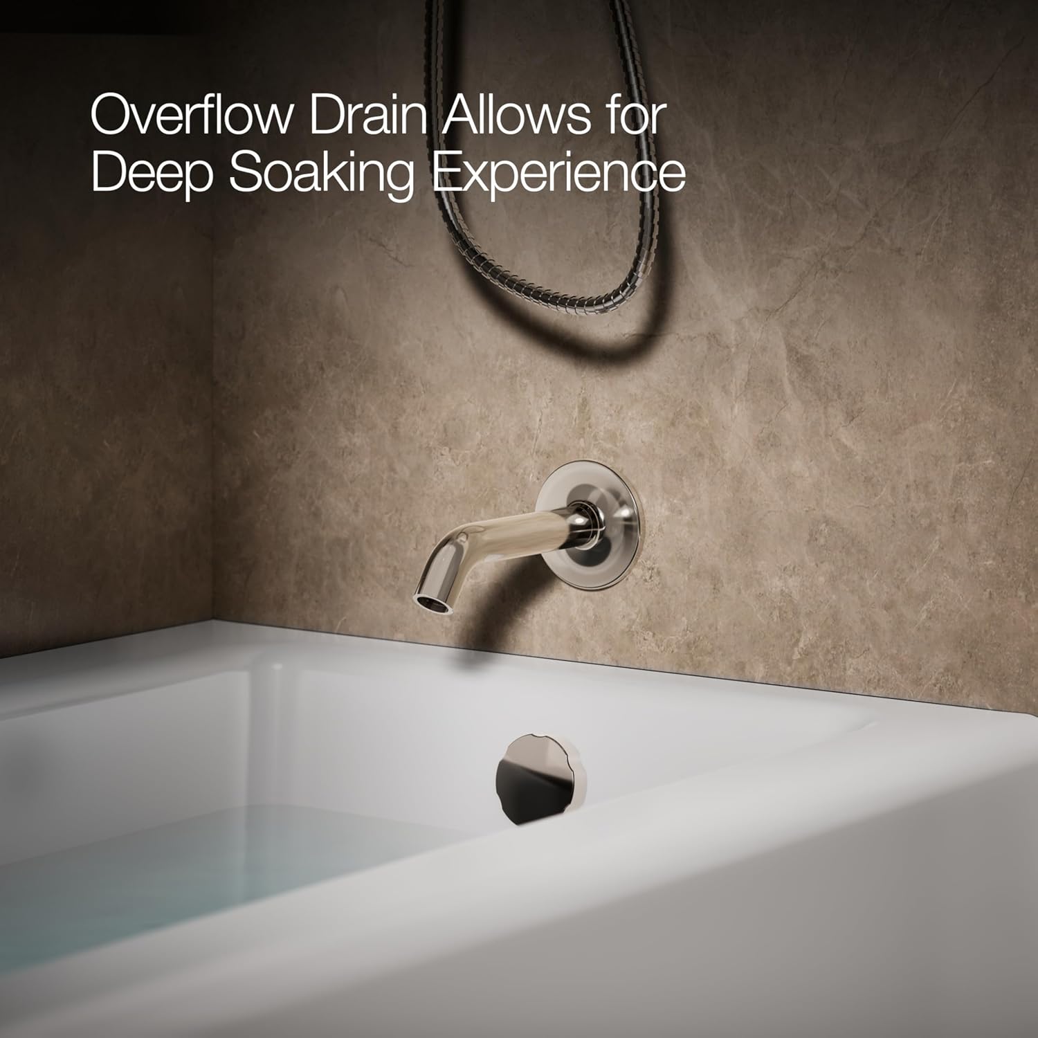 KOHLER 848-0 Bellwether 66' x 32' Cast Iron Alcove Bath with Integral Apron, Safeguard Slip-Resistant Surface, Right-Hand Drain, White