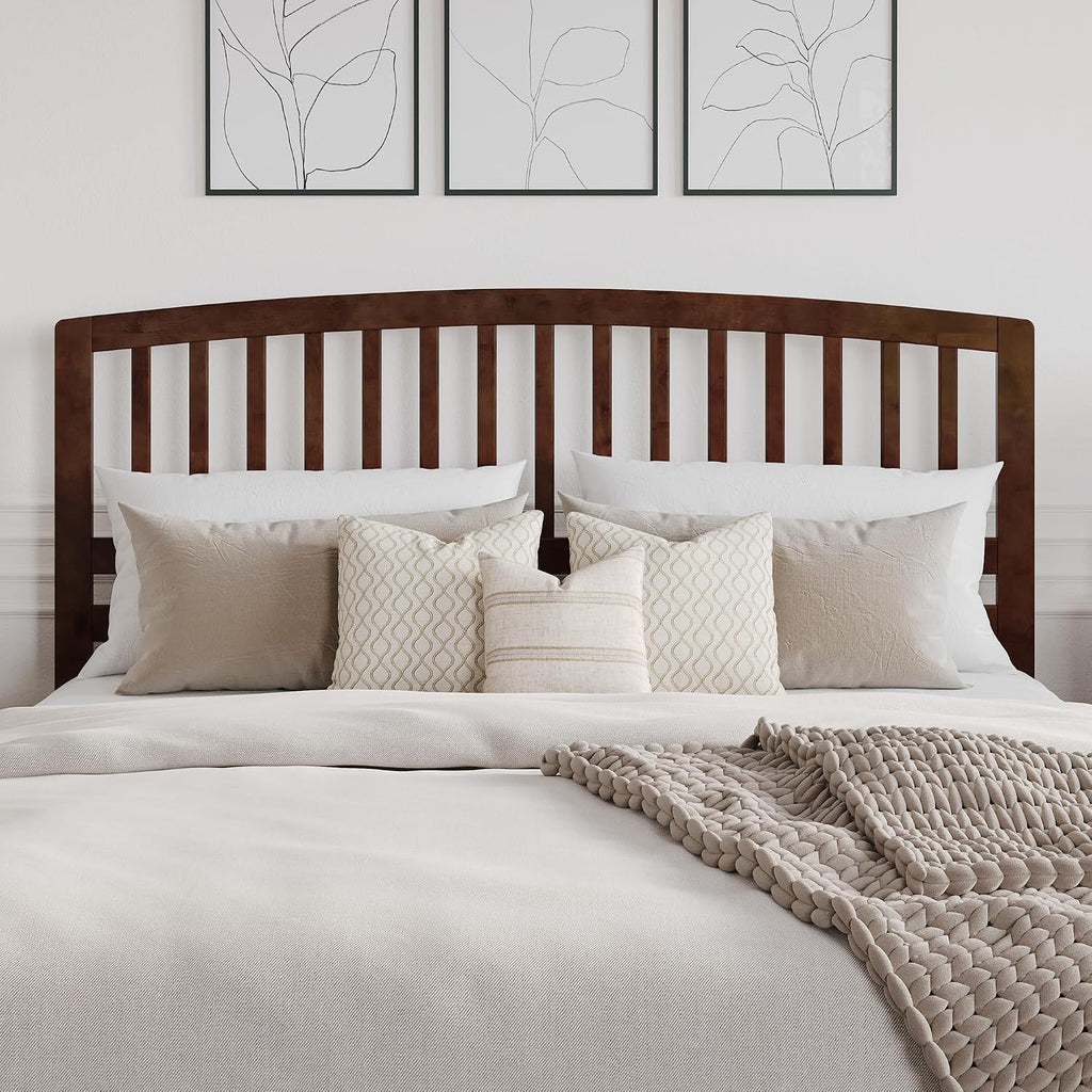 AFI, Richmond Slatted King Solid Wood Headboard, Walnut