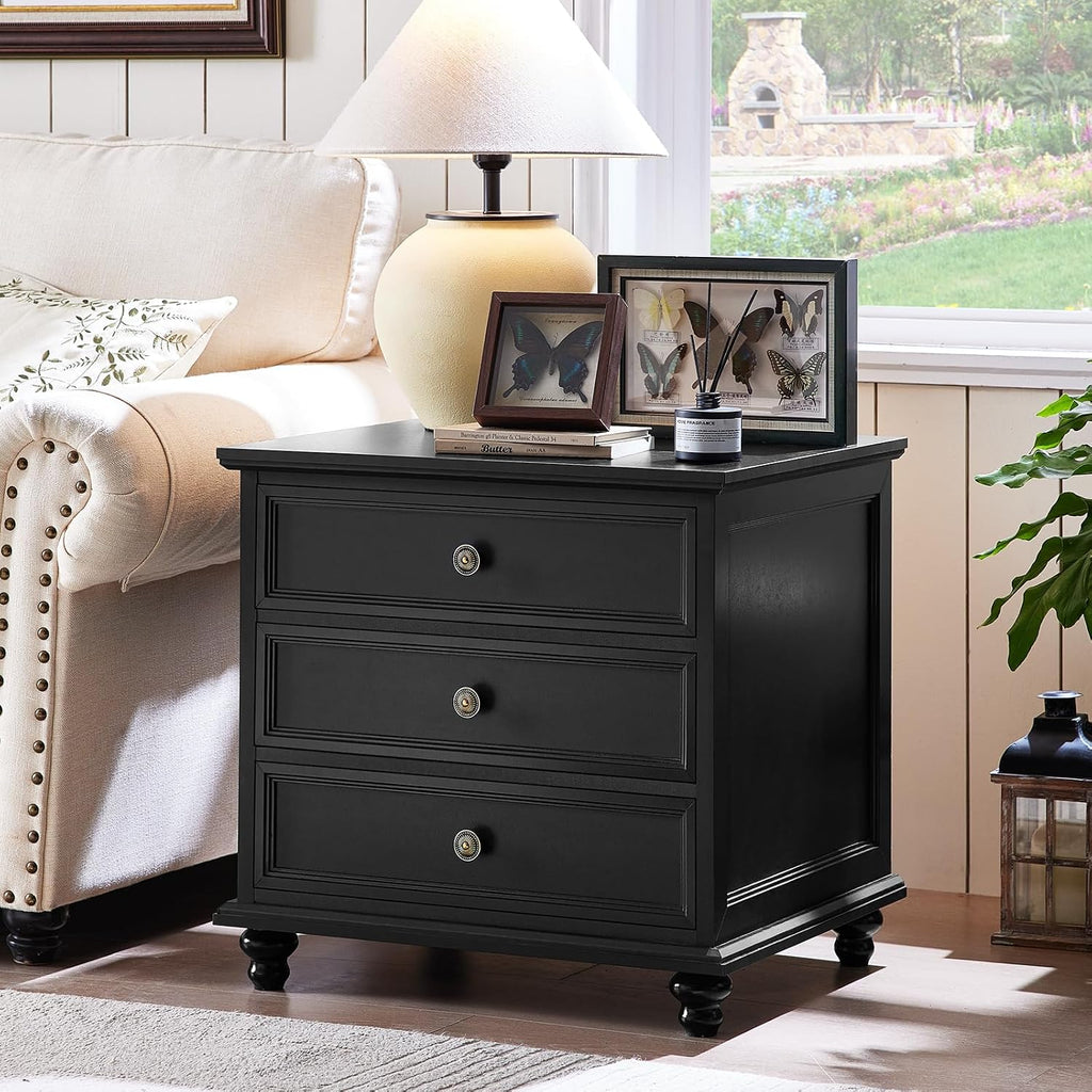 Joaxswe Farmhouse Dresser and Nightstand Sets 3 Piece, Nightstands Set of 2 and 7 Drawers for Bedroom, 54' Wide Dresser and 24' Inch Night Stand Set for Bedroom, Living Room, Hallway