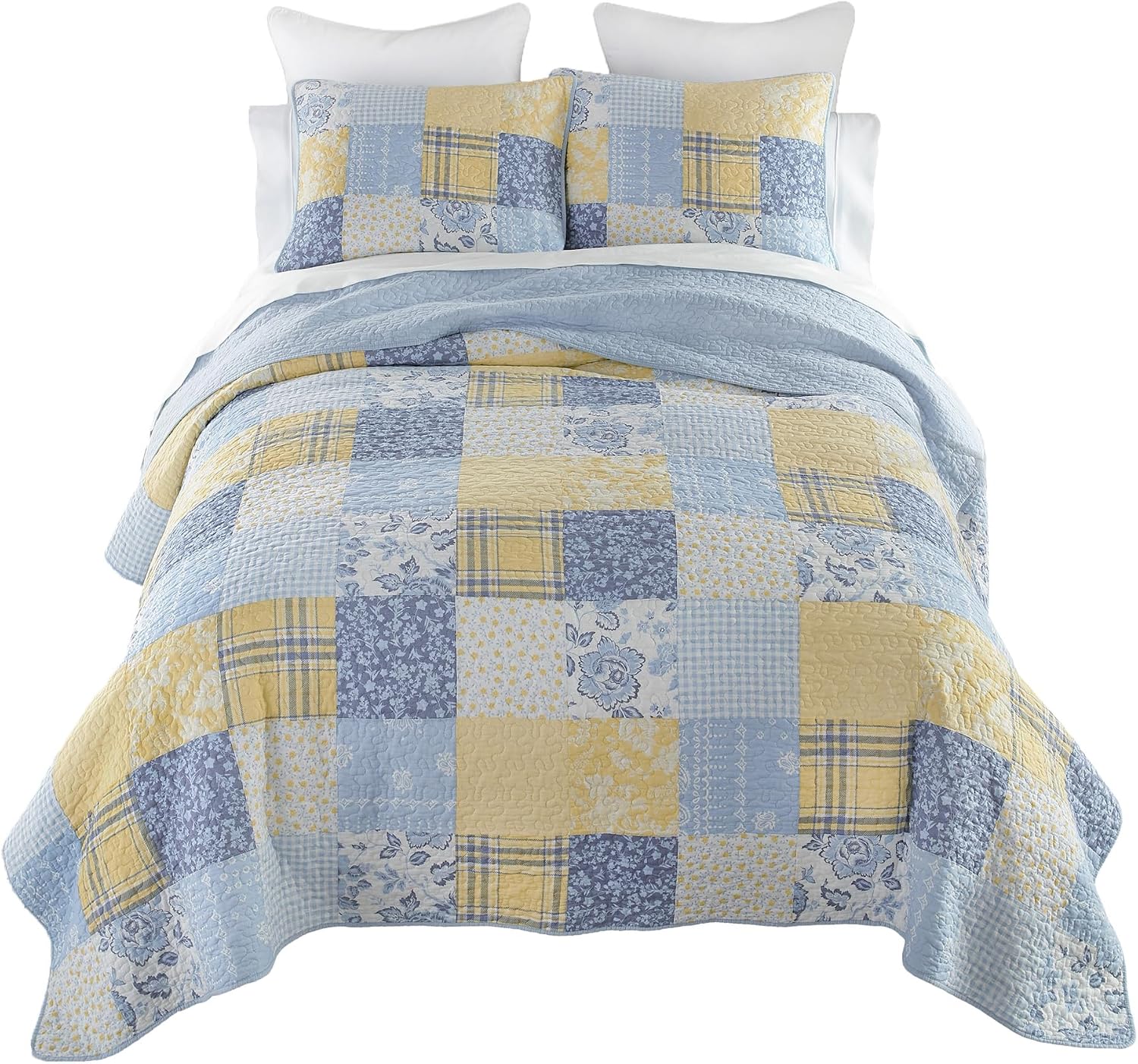 Donna Sharp Spring Flowers-Twin Quilt Set, Measures 68 x 90, Includes 1 Quilt and 1 Standard Sham, Machine Washable