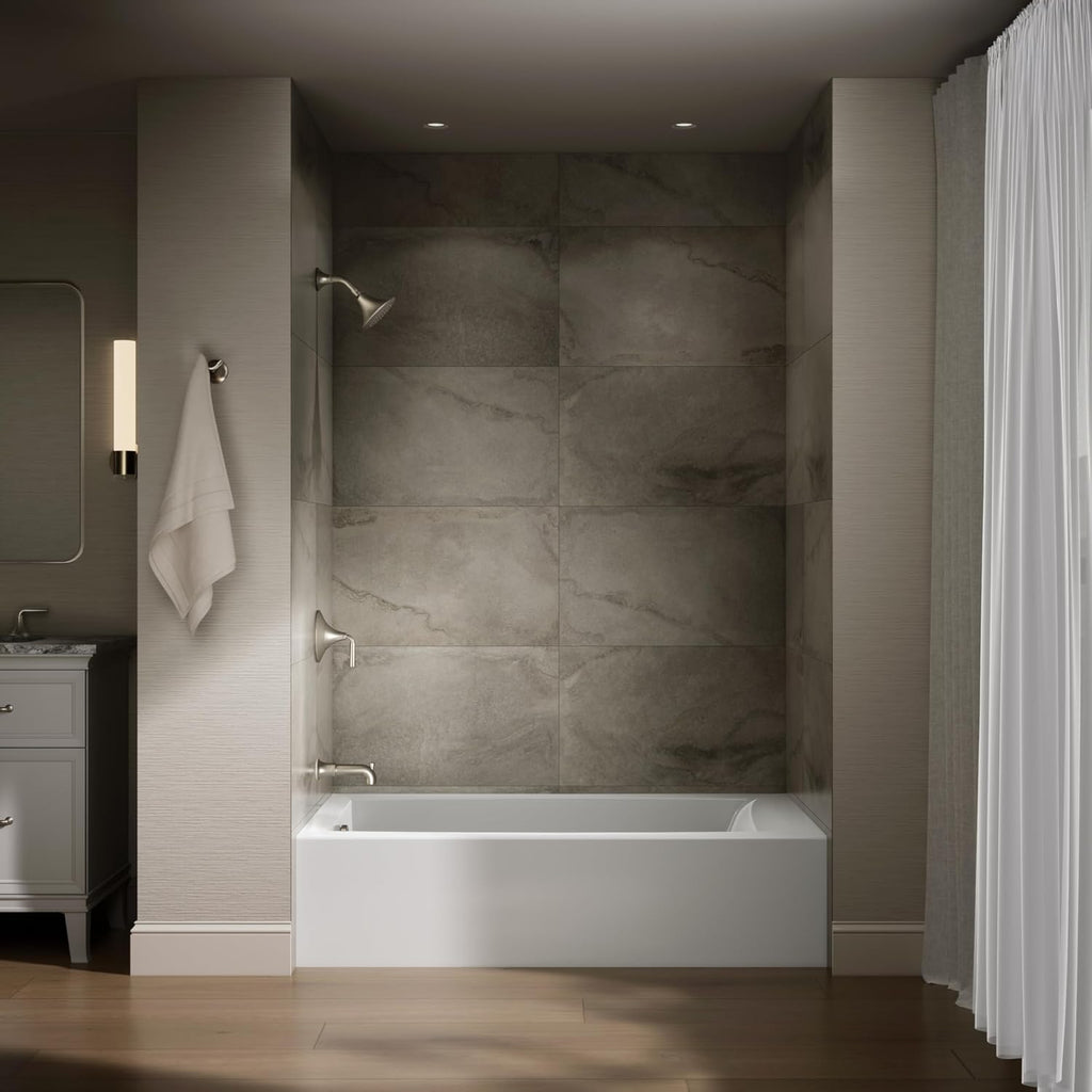 Kohler K-26107-LA-0 Entity 60' x 36' Alcove Bath, Left Drain, White