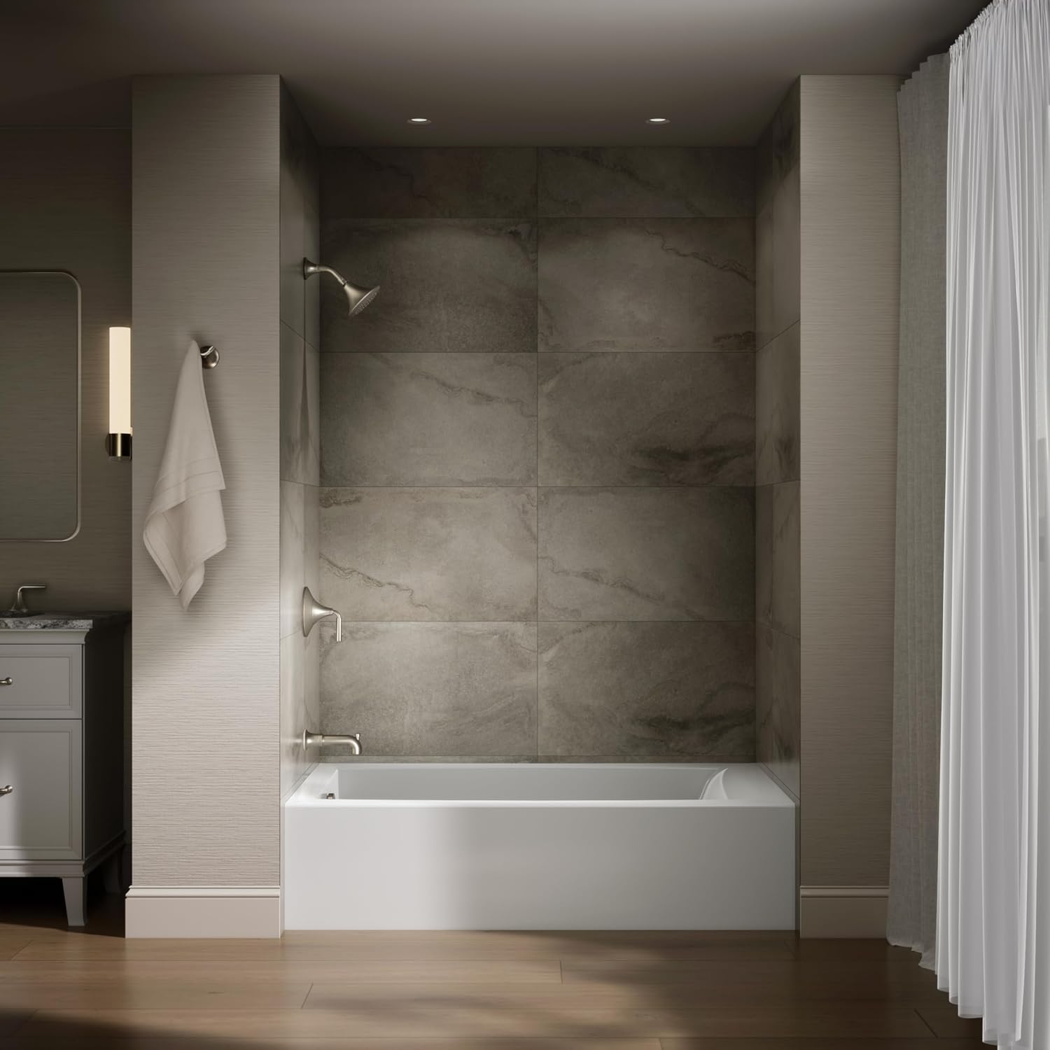 Kohler K-26107-LA-0 Entity 60' x 36' Alcove Bath, Left Drain, White