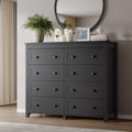 BORNOON Tall 8-Drawer Dresser, Modern Wooden Storage Chest of Drawers, Dresser TV Stand, Wood Drawer Organizer with Metal Handles for Bedroom, Living Room, Hallway