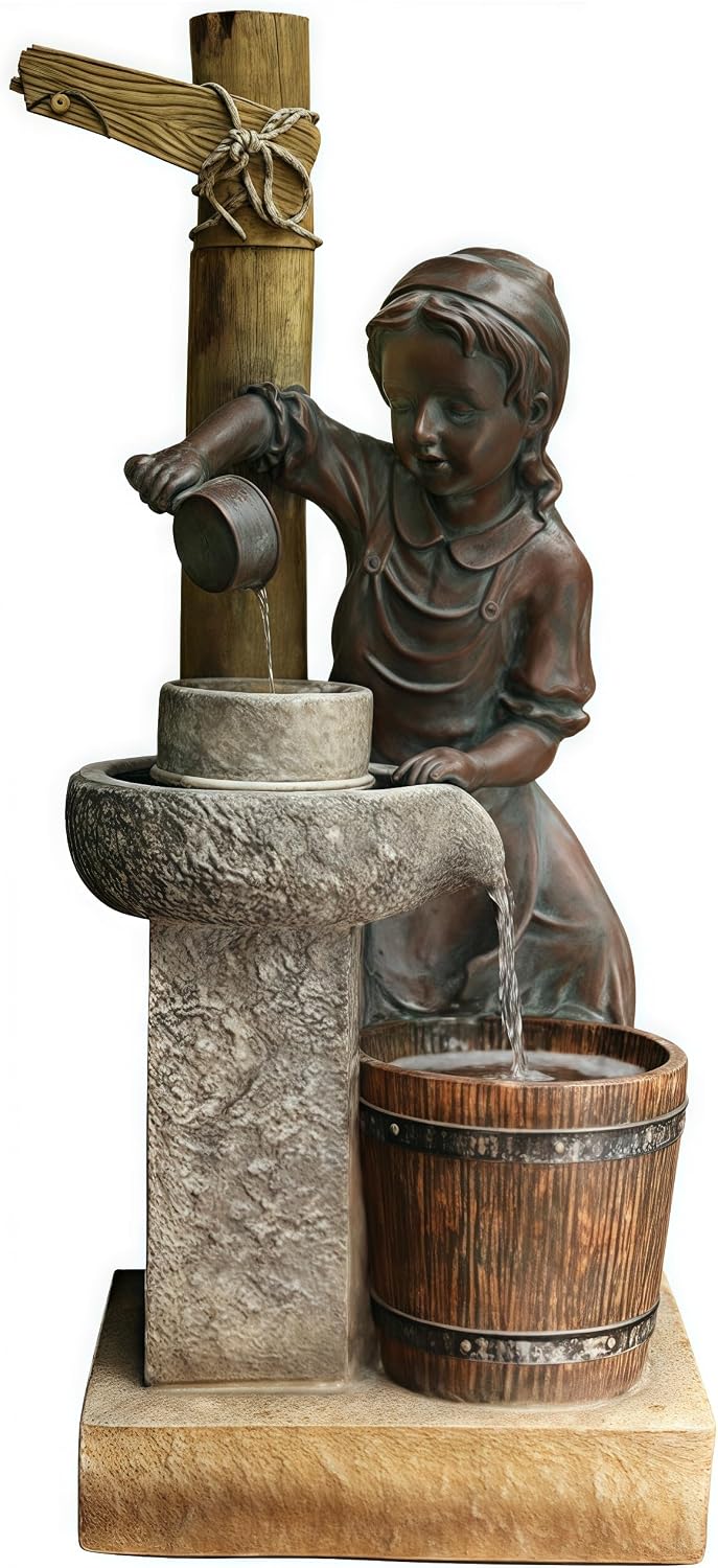 Top Outdoor Water Fountain Outside, Garden Water Fountain Decor for Gardens, Landscaping, Patios, Lawns