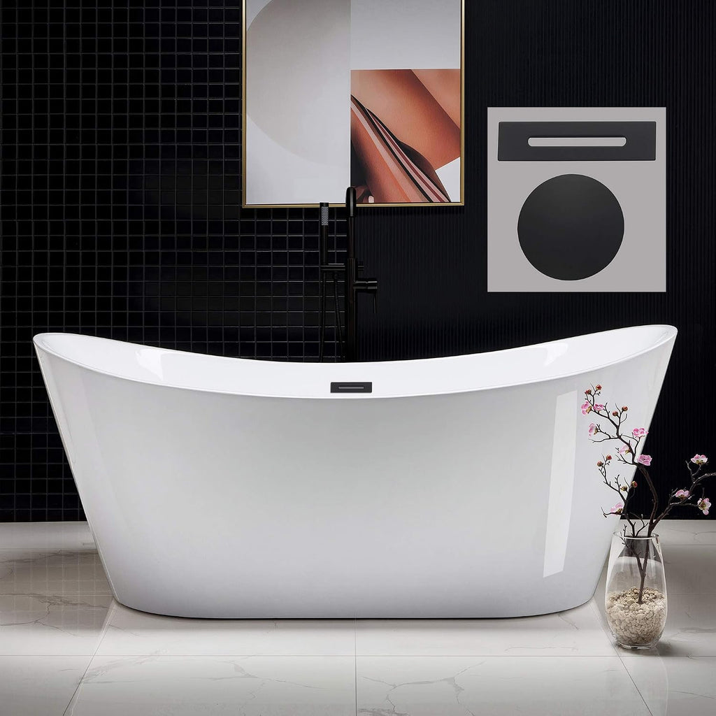 WOODBRIDGE B0017-MB-Drain &O Bathtub, Matte Black