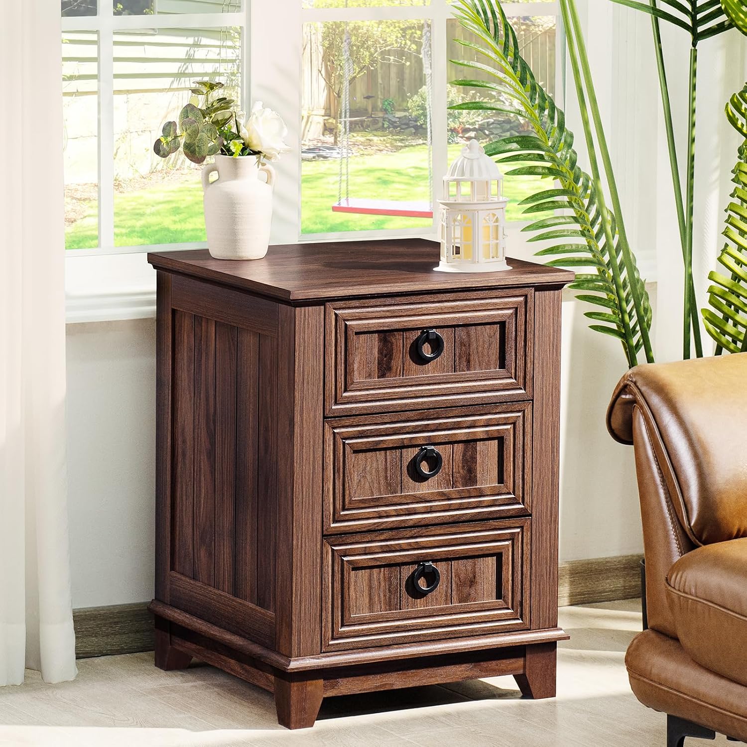 Joaxswe Farmhouse Dresser and Nightstand Sets 2 Piece, Nightstands and 6 Drawers Dressers for Bedroom, 54' Wide Dresser and 18' Inch Night Stand Set for Bedroom, Living Room, Hallway