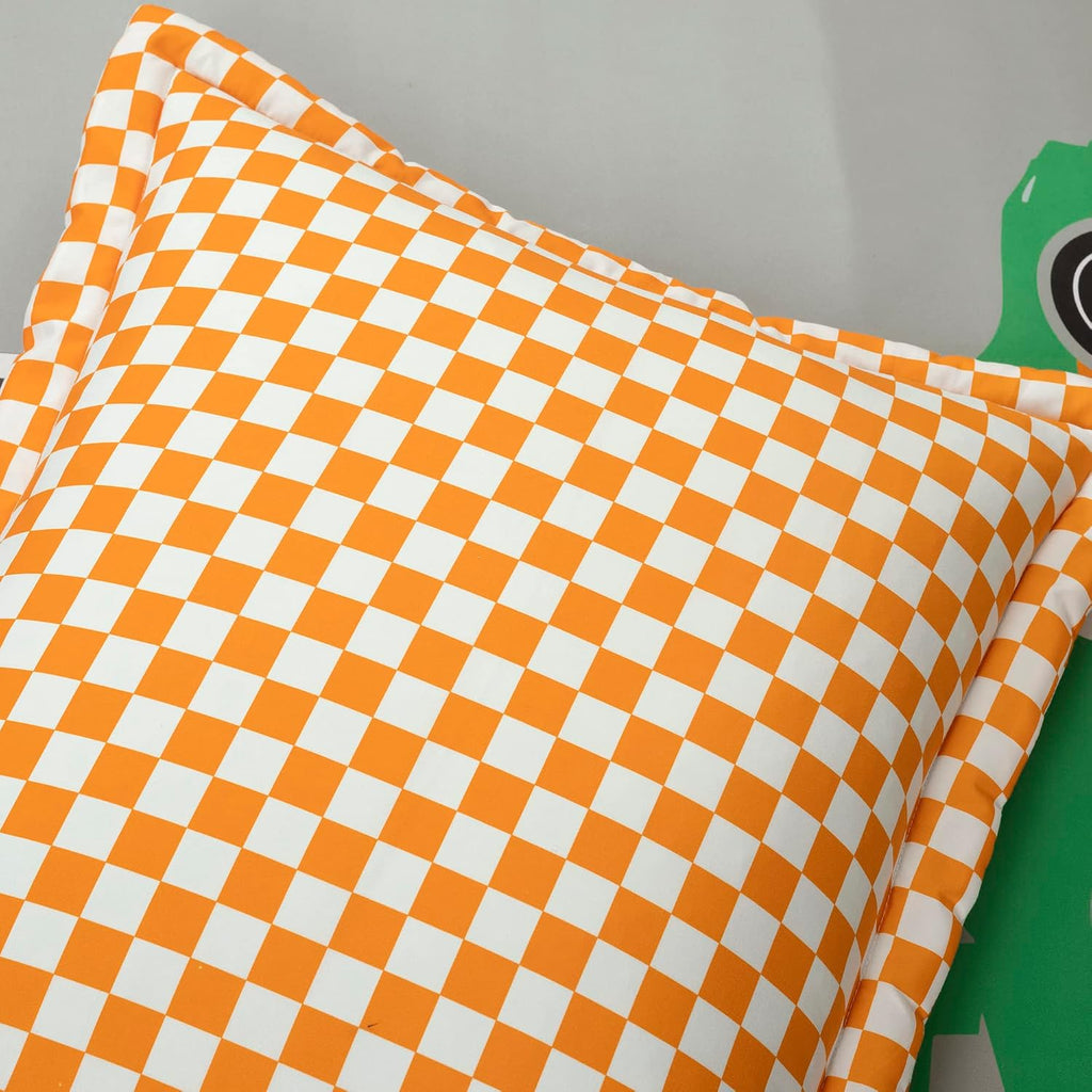 Lush Decor Racing Cars Reversible Comforter Queen Size 5 Piece Set Full/Queen Gray & Orange - Kids Bedding Set Queen Comforter - Car Decor