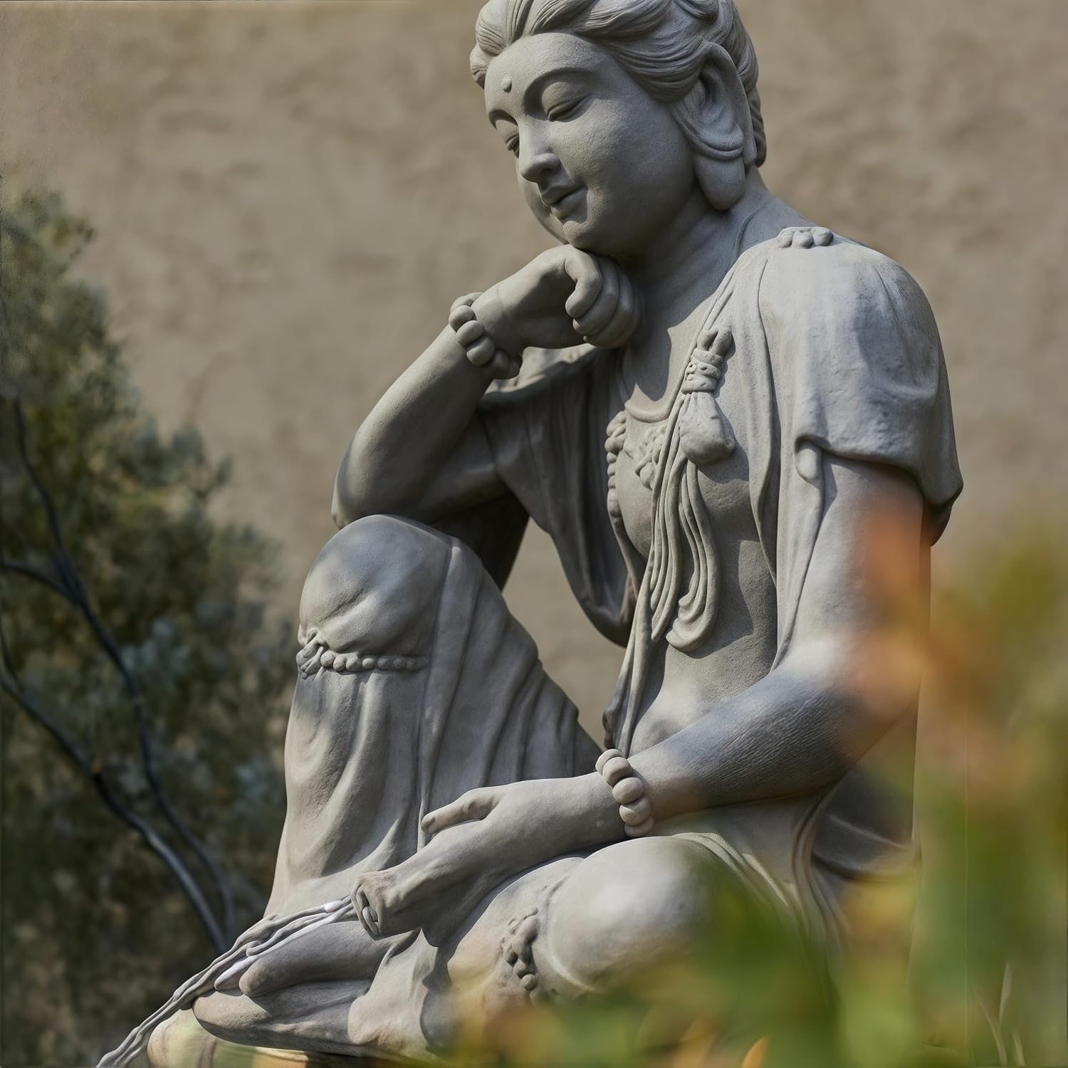 Outdoor Water Fountain Outside, Guan Yin Buddha Garden Fountain, Quan Yin, Kwan Yin, Quan Am, Kuan Yin, Female Buddha Statue, Chinese Decor & Gifts, Chinese New Year Decoration (D)