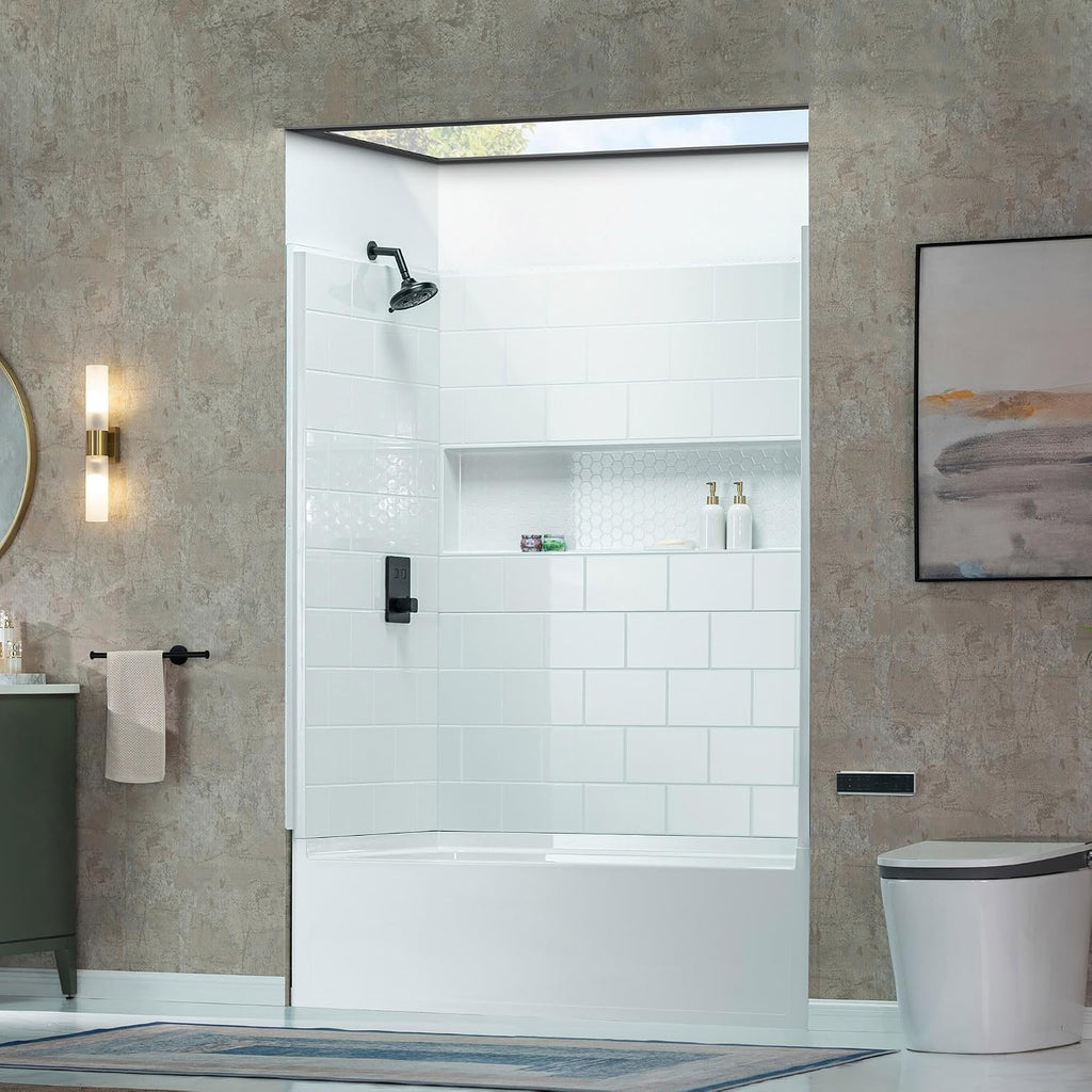 WOODBRIDGE 60' x 32' Alcove Soaking Bathtub in white with Left-Hand Drain Hole – Tub Only (No Wall Panels)