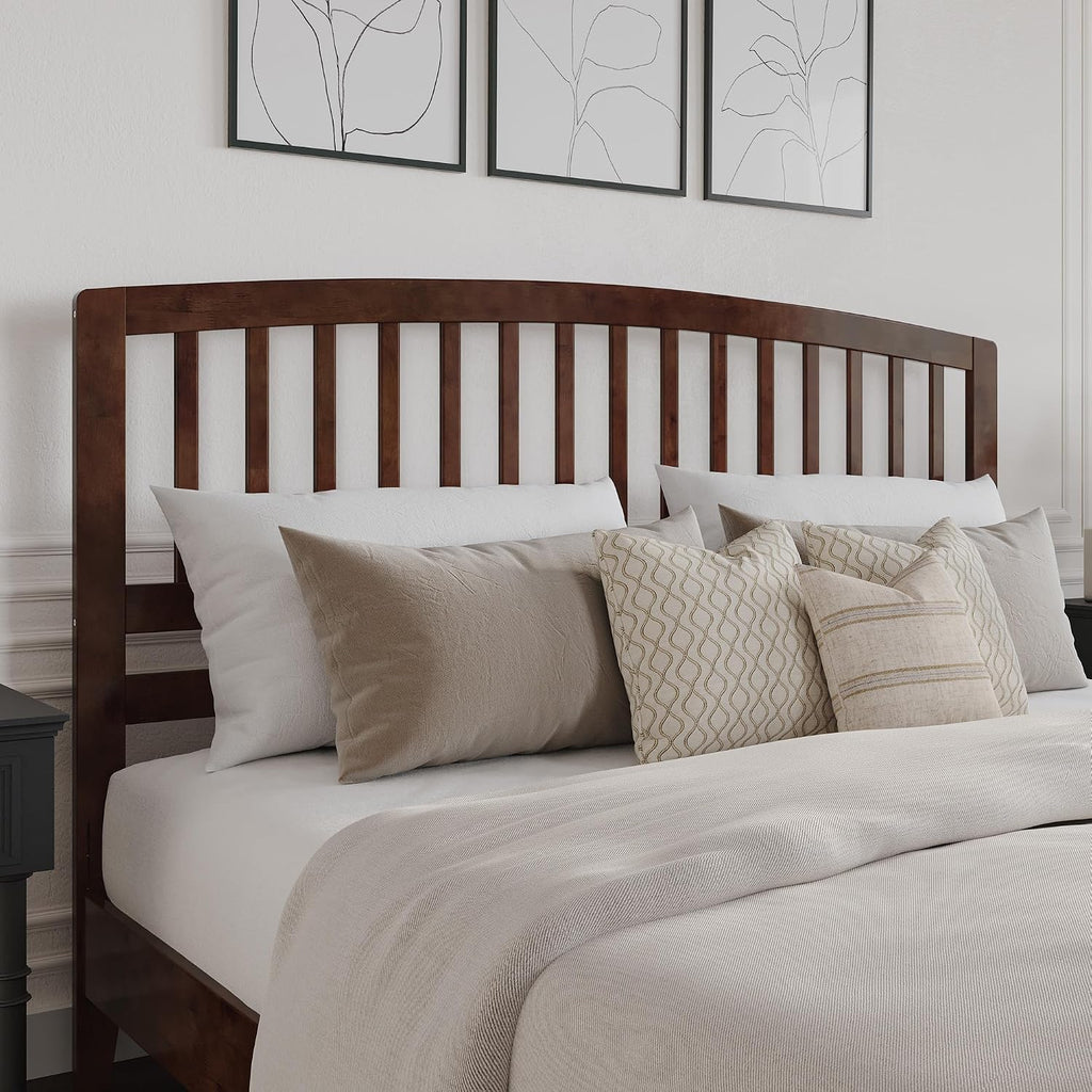AFI, Richmond Slatted King Solid Wood Headboard, Walnut