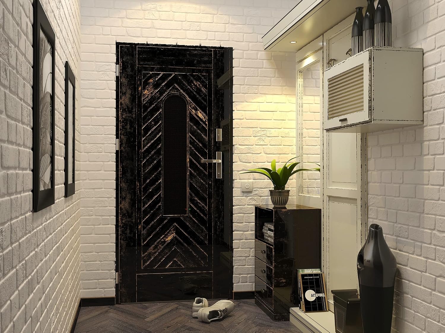 Dundee Deco White Faux Bricks PVC 3D Wall Panel, 3.1 ft X 1.6 ft (95cm X 50cm), Pack of 5, Interior Design Wall Paneling Decor, Total Coverage 25.5 sq. ft. (2.4 sq. m)