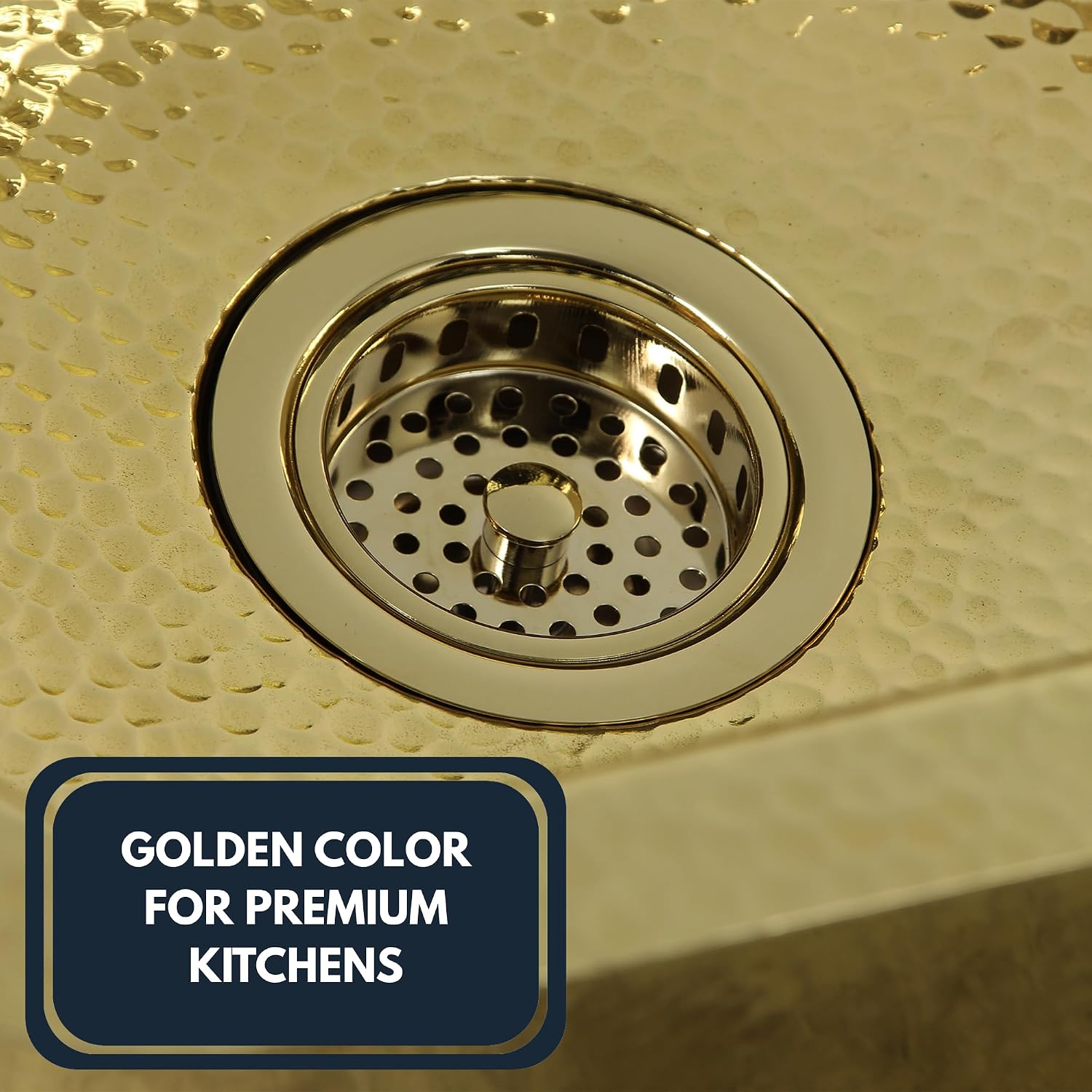Nantucket Sinks 3.5 KDPB Kitchen Kit 3-1/2 PVD Coated Brass Sink Drain Assembly, Gold Color