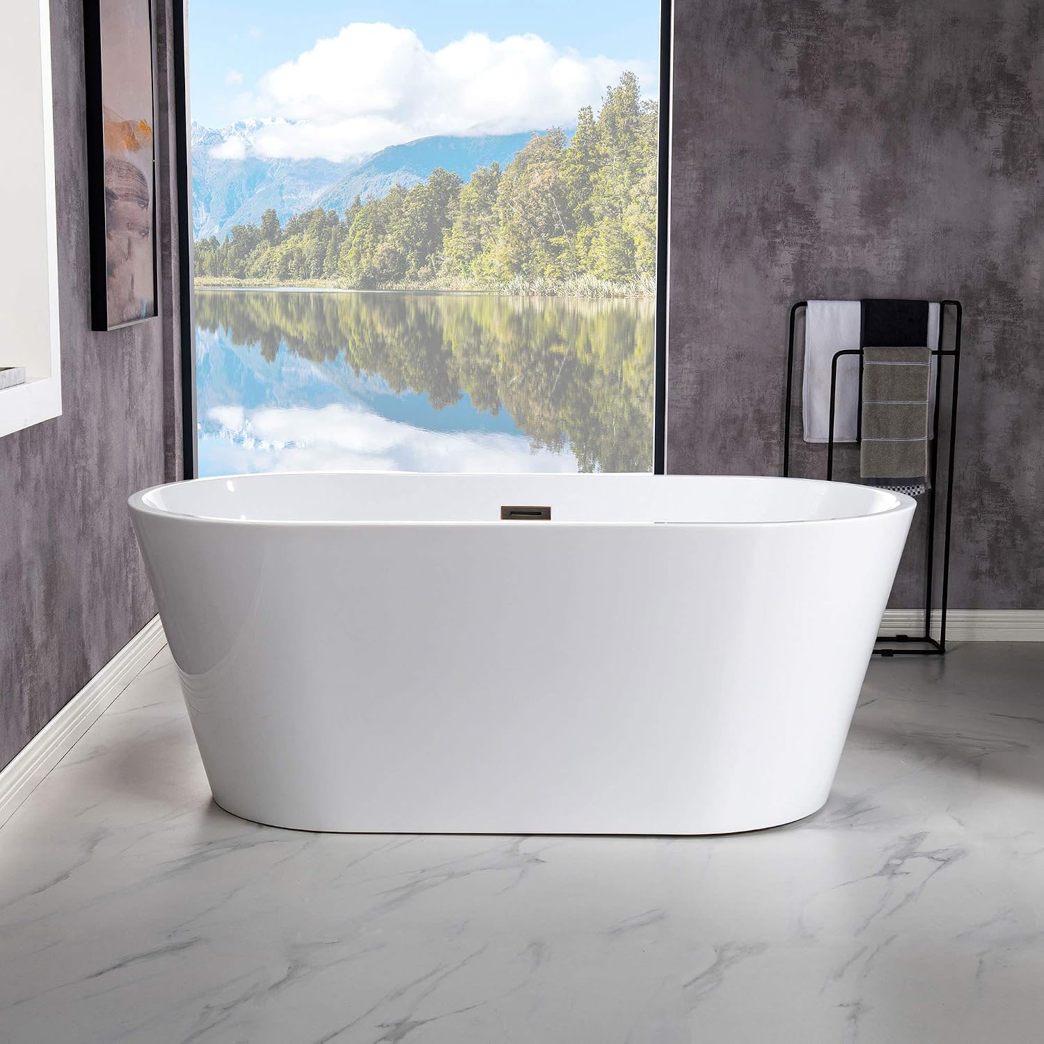 WOODBRIDGE BTA1514-ORB-Drain &O Bathtub, Oil-Rubbed Bronze