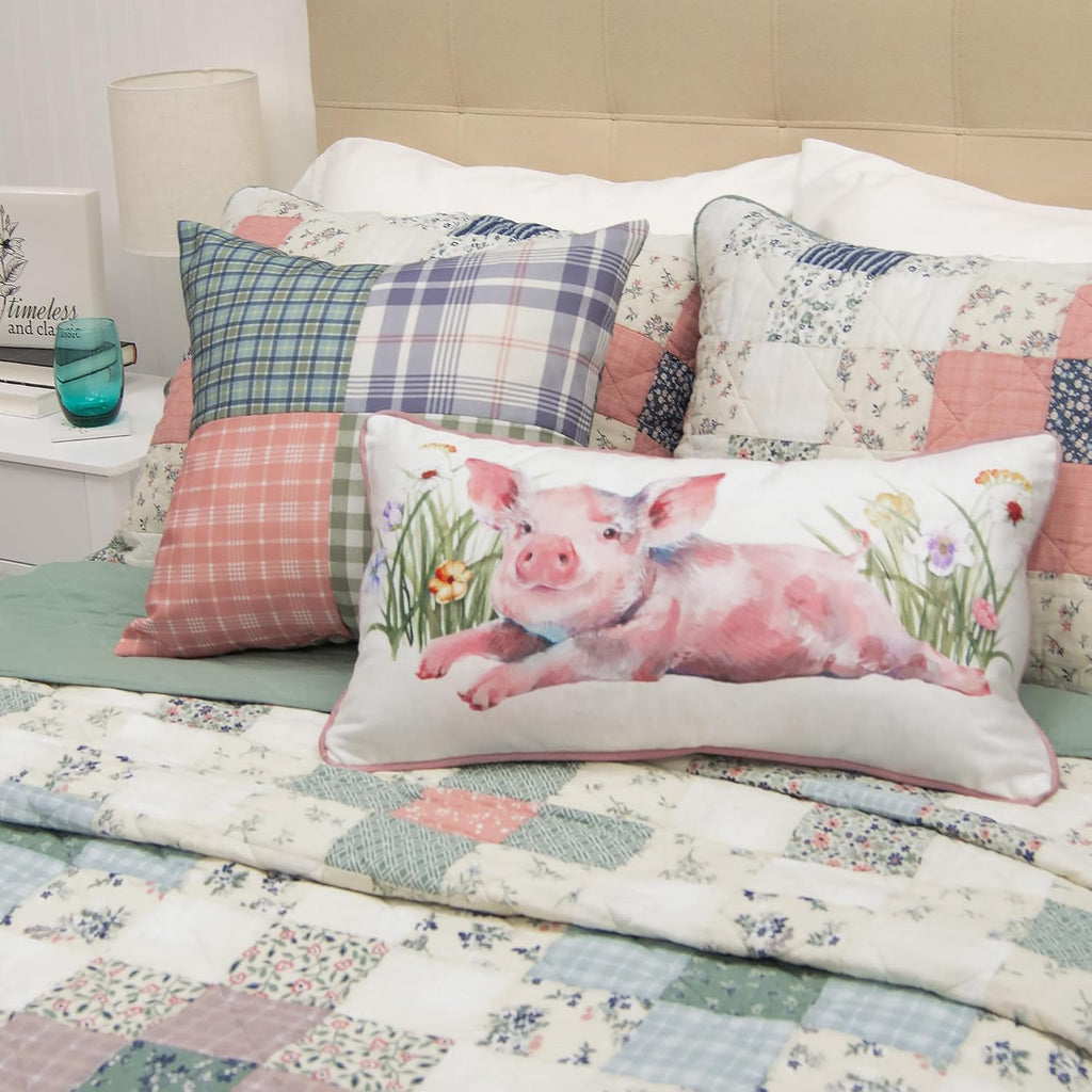 Donna Sharp April Patch- King Quilt Set, Measures 110 x 90, Includes 1 Quilt and 2 King Shams, Machine Washable