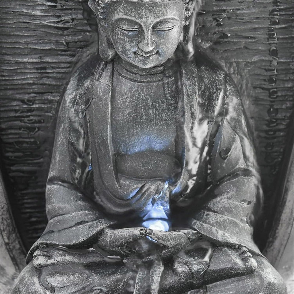 GLigeT Tabletop Fountain Circular Water Fountain Office Desktop Water Landscape Decoration Zen Buddha Fountain Ornament Desktop Decoration Water Fountain Decor