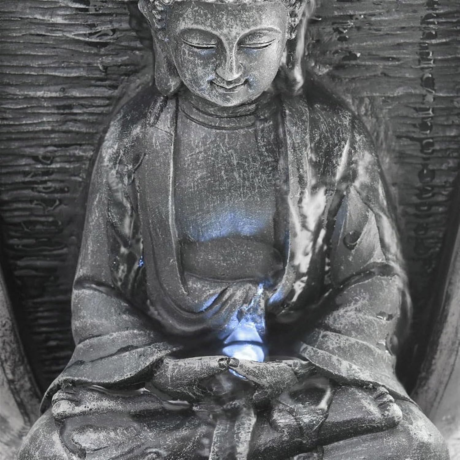 GLigeT Tabletop Fountain Circular Water Fountain Office Desktop Water Landscape Decoration Zen Buddha Fountain Ornament Desktop Decoration Water Fountain Decor