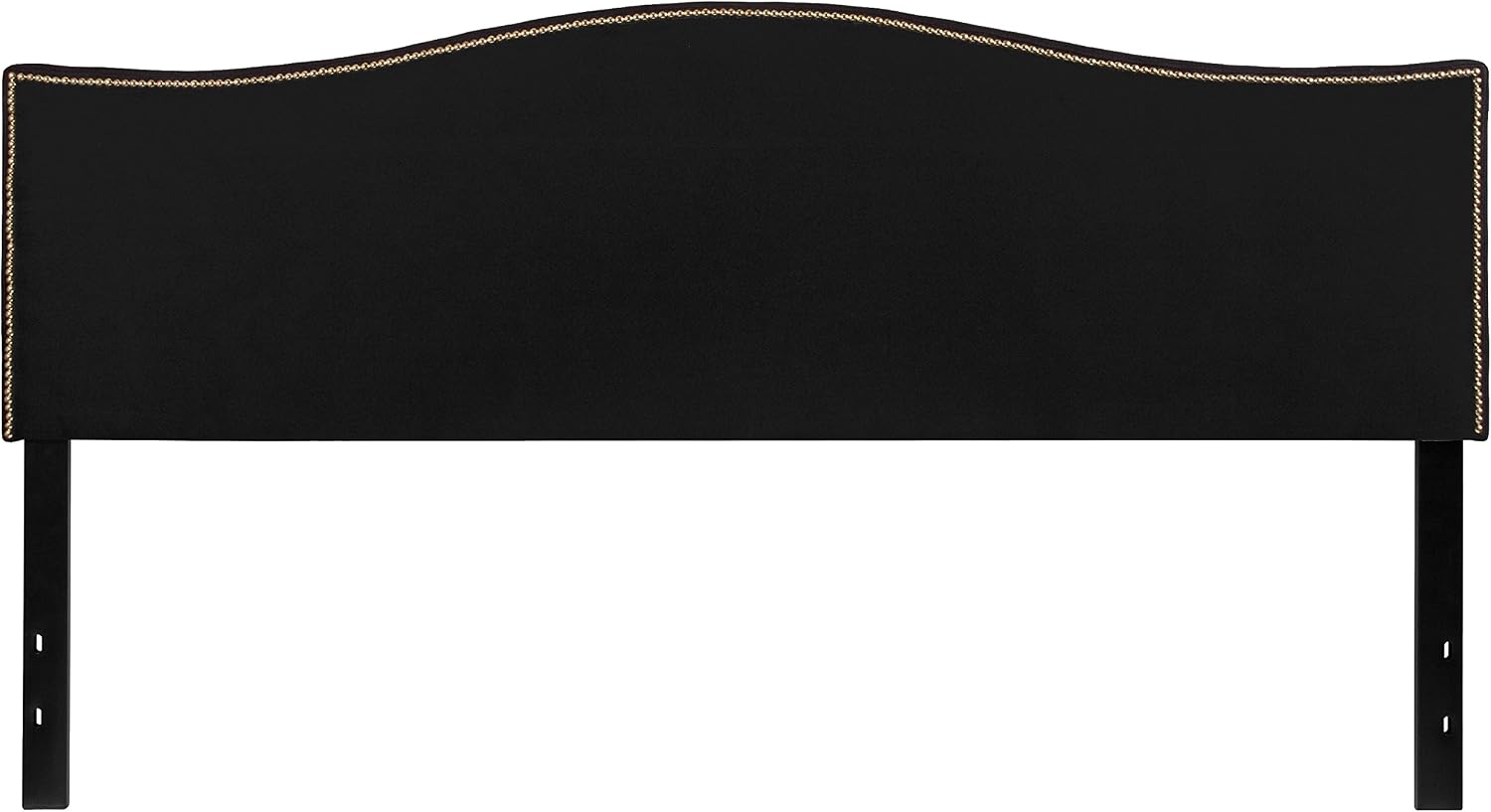 Flash Furniture Lexington Upholstered King Size Headboard with Accent Nail Trim in Black Fabric
