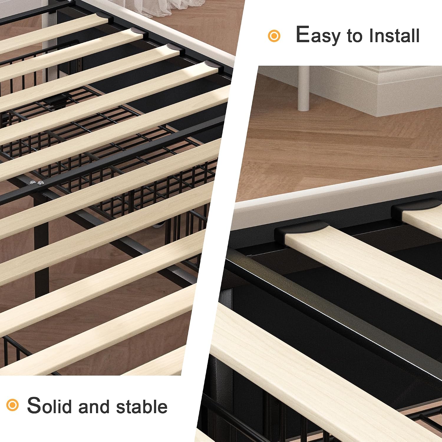 VECELO Full Size Bed Frame with 4 Storage Drawers & Adjustable Headboard, Built-in Charging Station, Upholstered Bedframe with Wood Slats Support, Beige