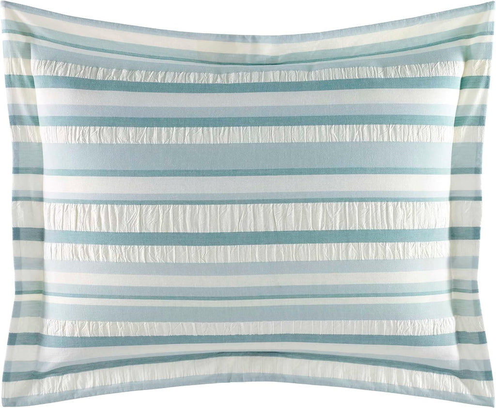 Tommy Bahama - Queen Comforter Set, Cotton Reversible Bedding with Matching Shams, Bedding Set for All Seasons (Clearwater Cay Blue, Queen)