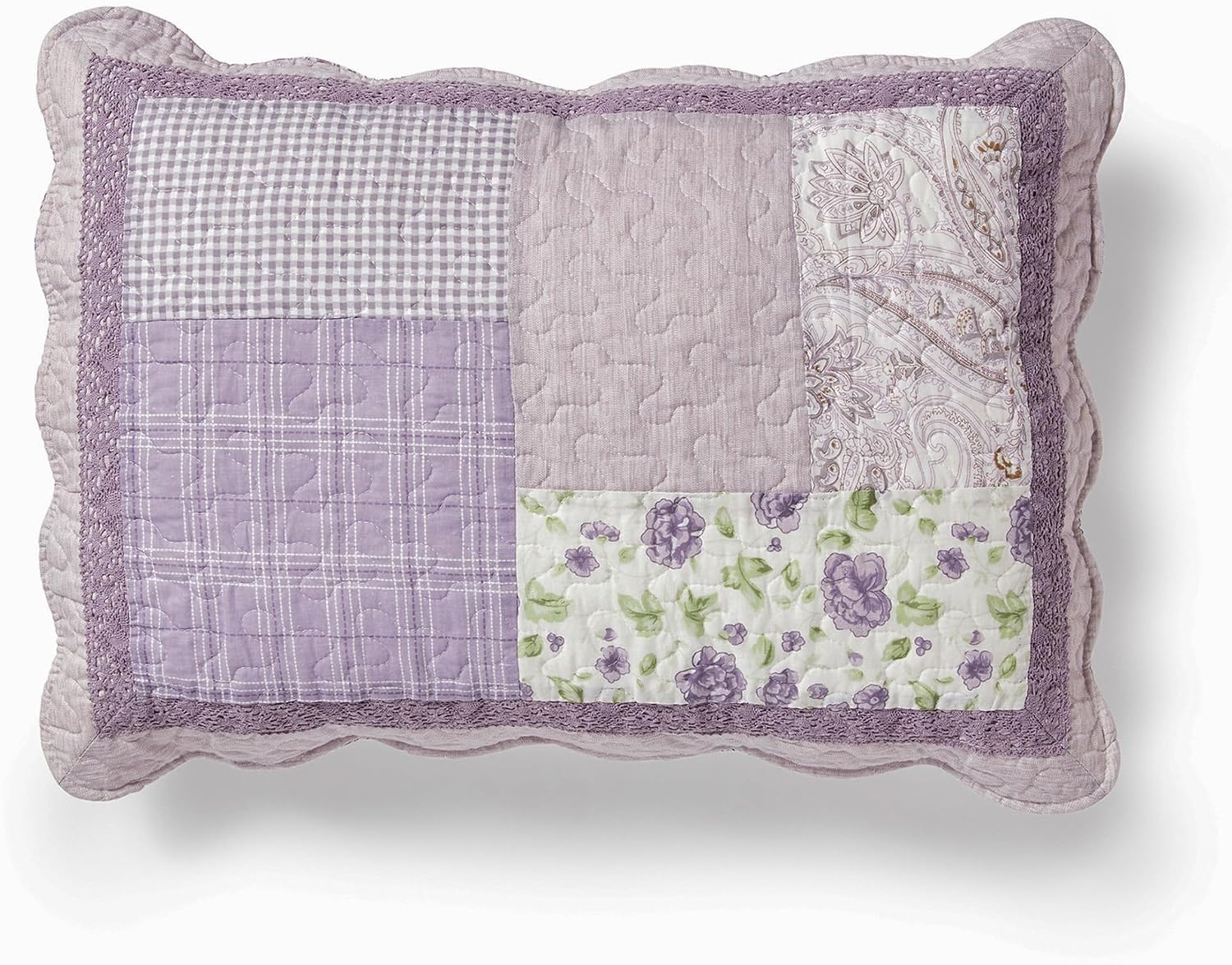 Donna Sharp Lavender Rose- Queen Quilt Set, Measures 90 x 90, Includes 1 Quilt and 2 Standard Shams, Machine Washable