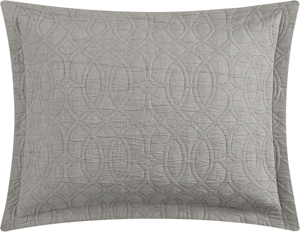 Chic Home Grey Bed in a Bag Comforter Set, Queen Size (5 Pieces), New York & Company Trinity - Polyester Bedding with Jacquard Interlaced Pattern - Comforter, Pillow Shams and Decorative Pillows