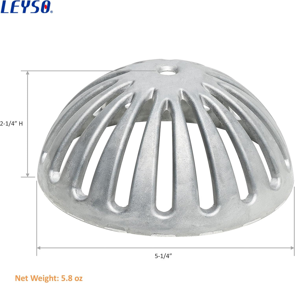 Leyso Heavy Duty Aluminum Drain Covers, Sink Drain Cover, Floor Drain Cover, Dome Strainer Cover for Compartment Sink, Kitchen, Outdoor, Garden, Restaurant 5-1/2' W x 2-1/4'H (10 PCS)