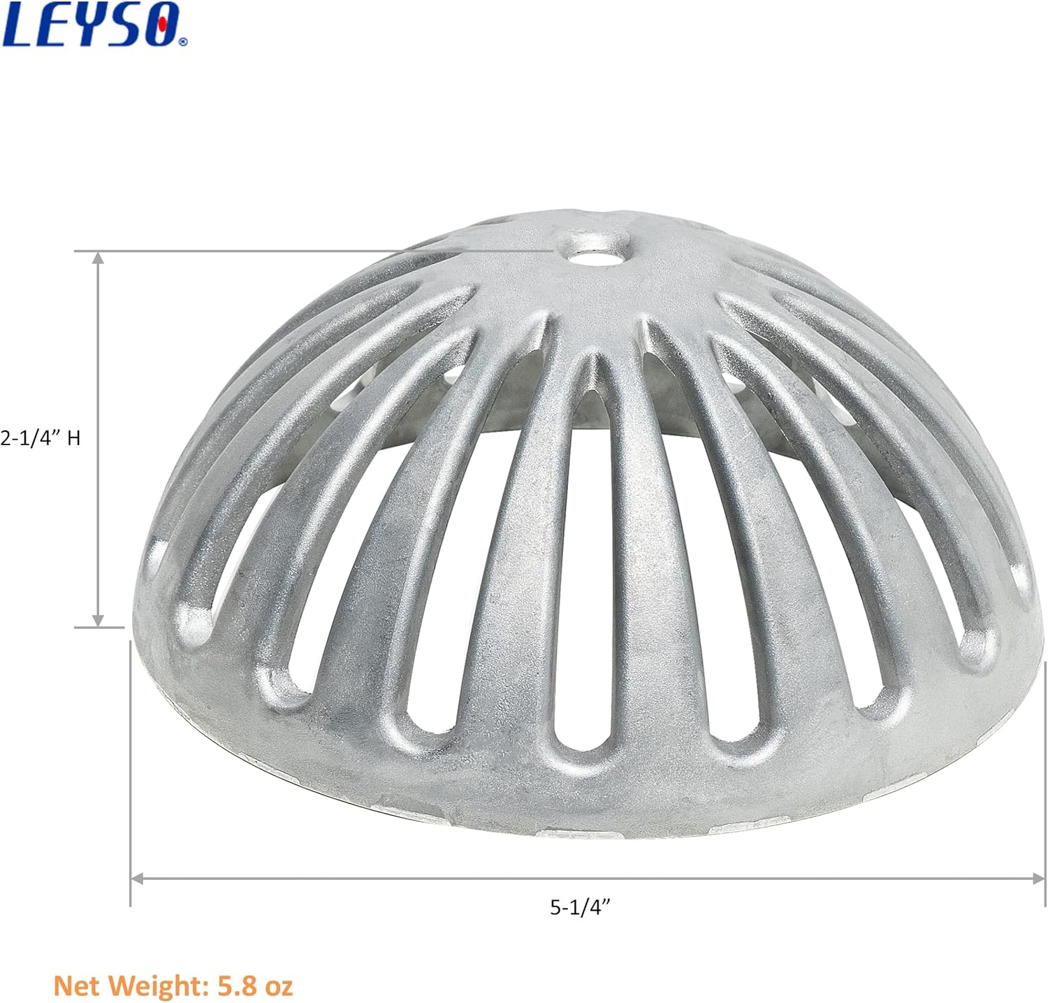 Leyso Heavy Duty Aluminum Drain Covers, Sink Drain Cover, Floor Drain Cover, Dome Strainer Cover for Compartment Sink, Kitchen, Outdoor, Garden, Restaurant 5-1/2' W x 2-1/4'H (10 PCS)