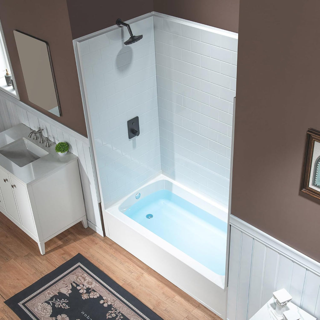 WOODBRIDGE 60' x 32' Four-Piece Direct-to-Stud Alcove Tub Surround with Left-Drain Soaking Bathtub Combo in White