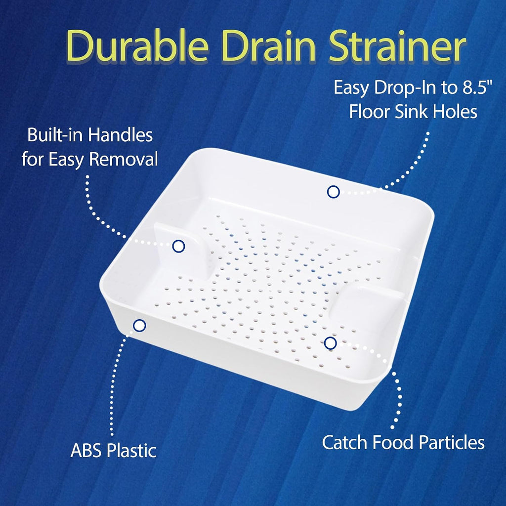 GSW 8 Pcs FS-PB ABS Plastic Floor Sink Drain Strainer Drop-in Basket, Catch Food Particles for Restaurants/Bar/Buffet, Fits in 8-1/2' Floor Sink Holes