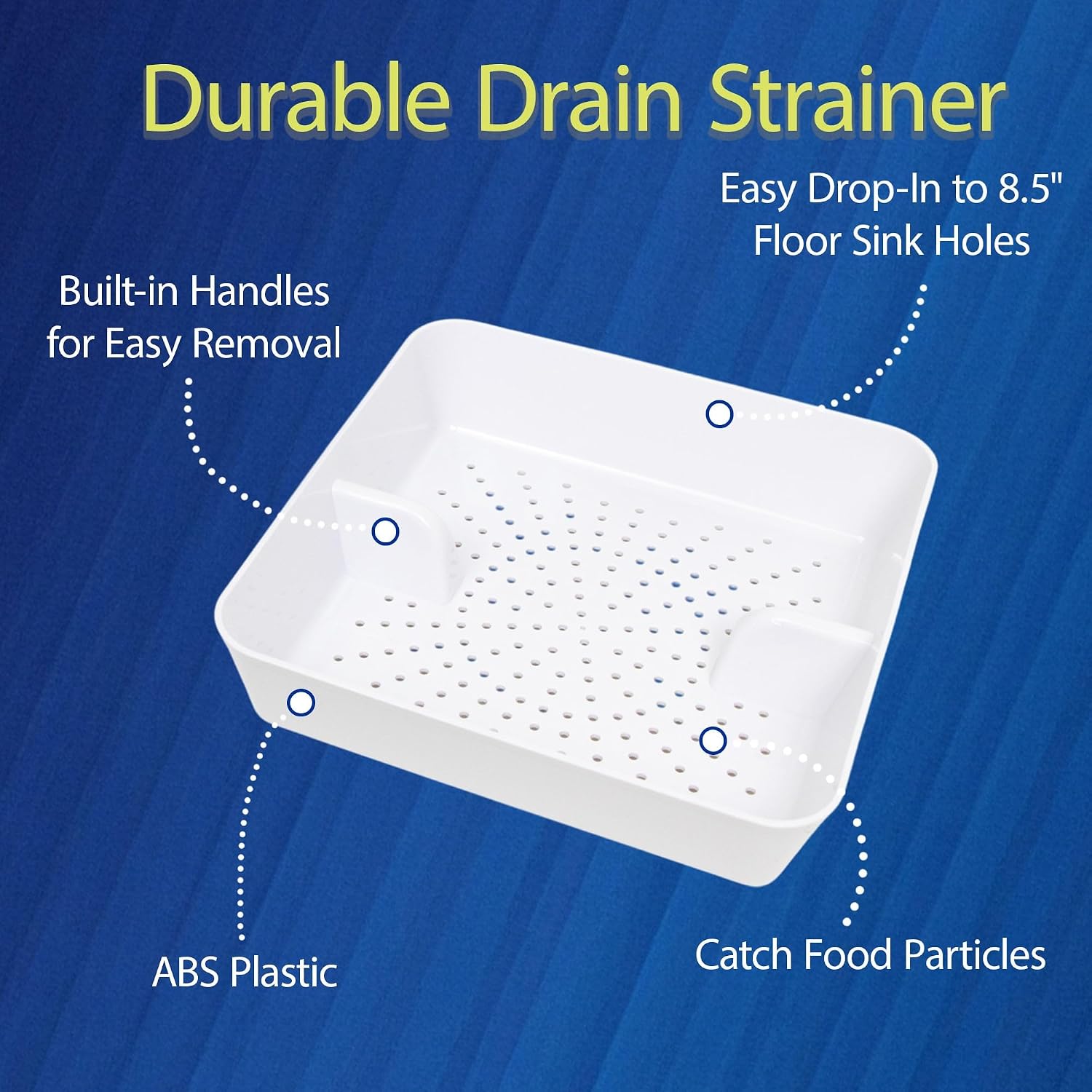 GSW 12 Pcs FS-PB ABS Plastic Floor Sink Drain Strainer Drop-in Basket, Catch Food Particles for Restaurants/Bar/Buffet, Fits in 8-1/2' Floor Sink Holes
