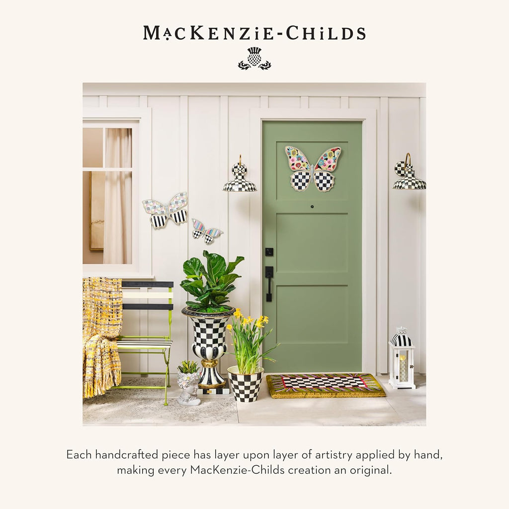 MACKENZIE-CHILDS Entrance Mat, Decorative Outdoor Front-Door Mat, Coir Doormat, Black-and-White Courtly Check