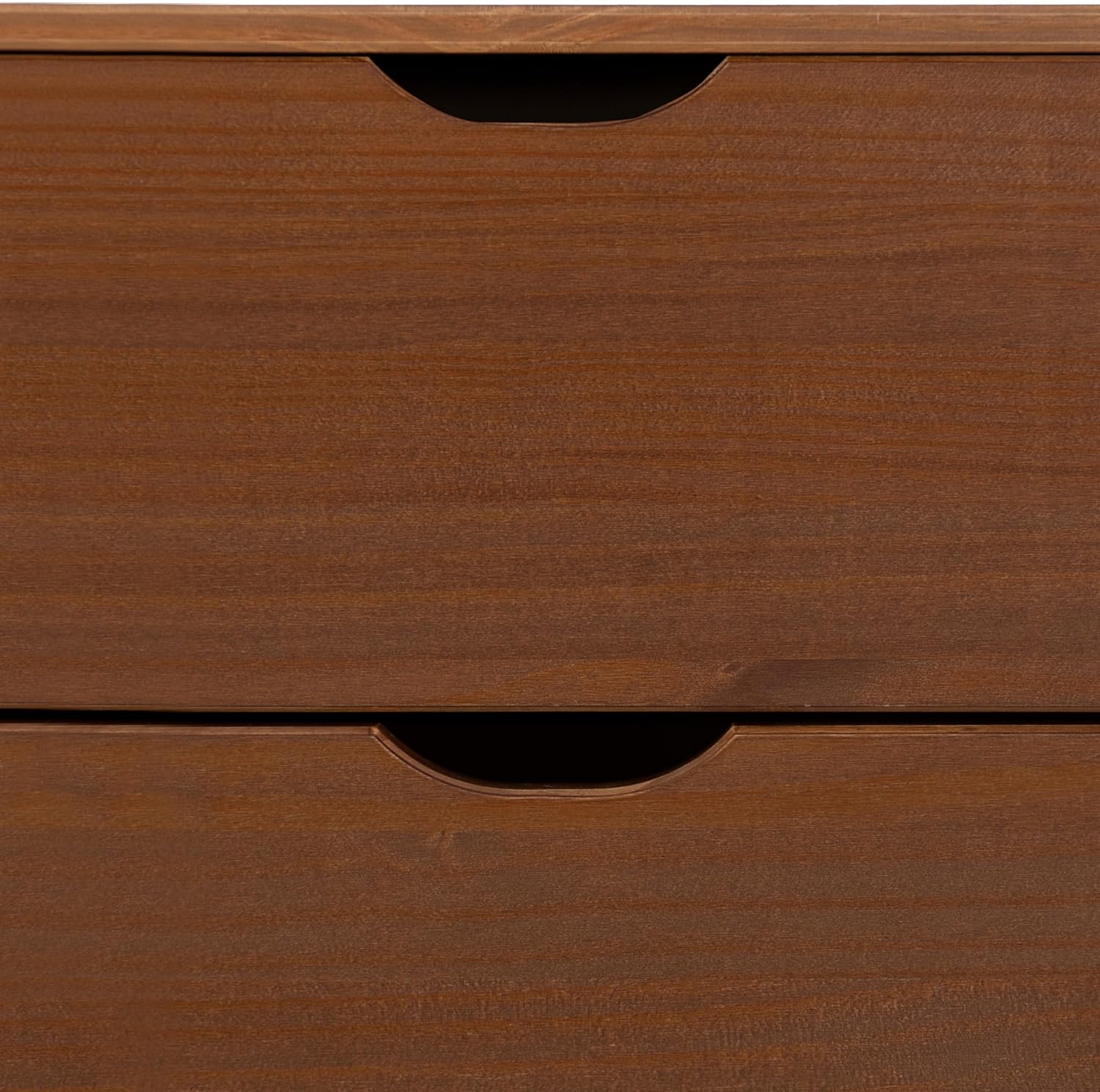 Powell Fordham Walnut Solid Pine Wood Twin Sized Platform Bed with Six Drawer Dresser and Set of 2 Two Drawer Nightstands