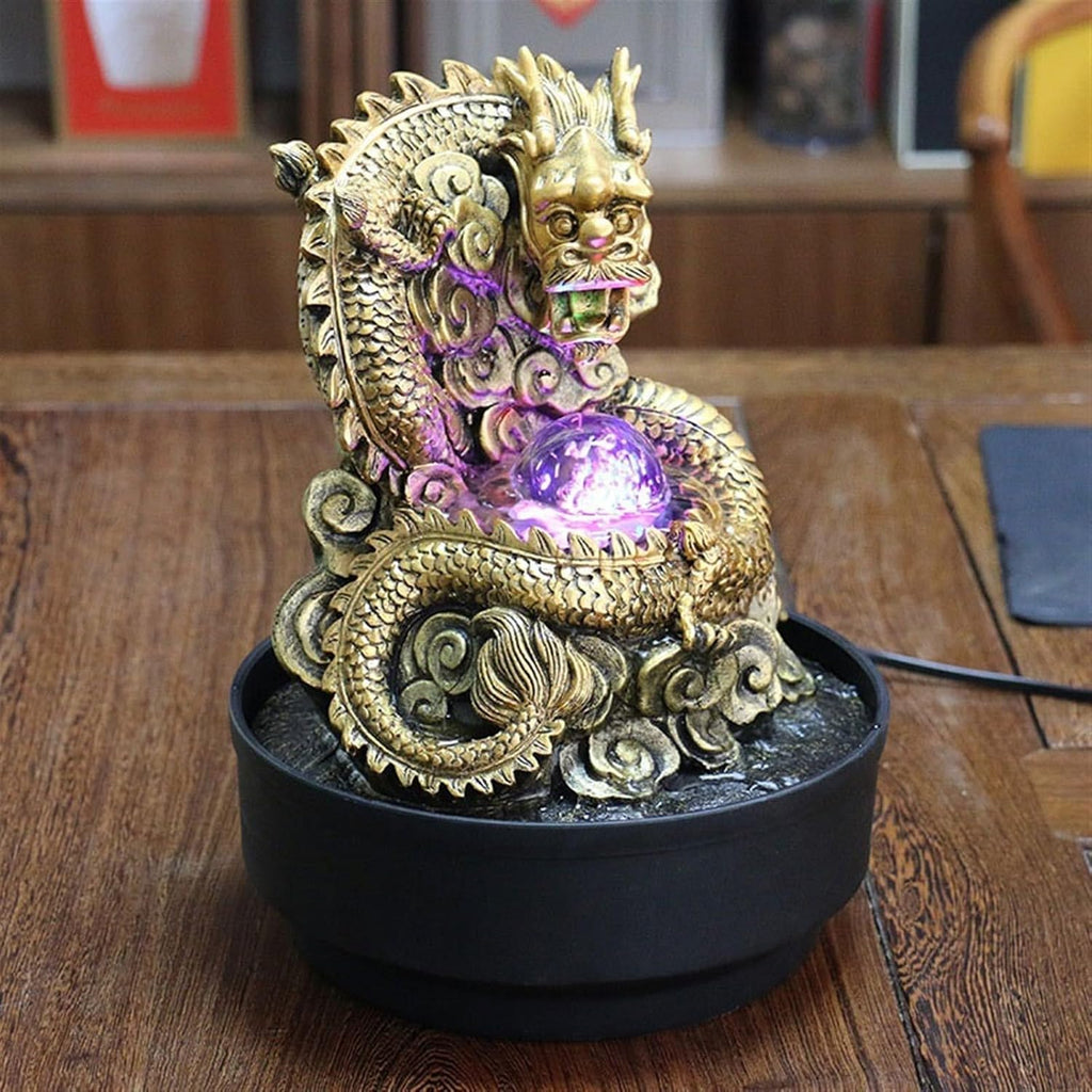 GLigeT Tabletop Fountain Desktop Fountain Ornaments Fortune Feng Shui Ball Office Home Decorations Opening Housewarming Gift Water Fountain Decor